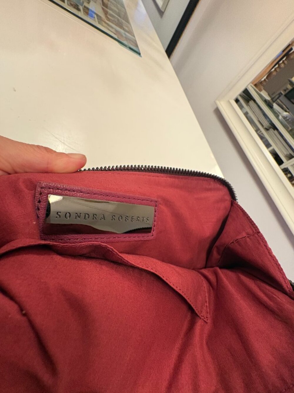 Red Leather Fringed Wristlet - Picture 5 of 10